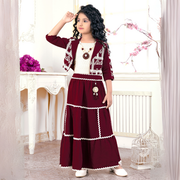 Girls Long Skirt With Jacket