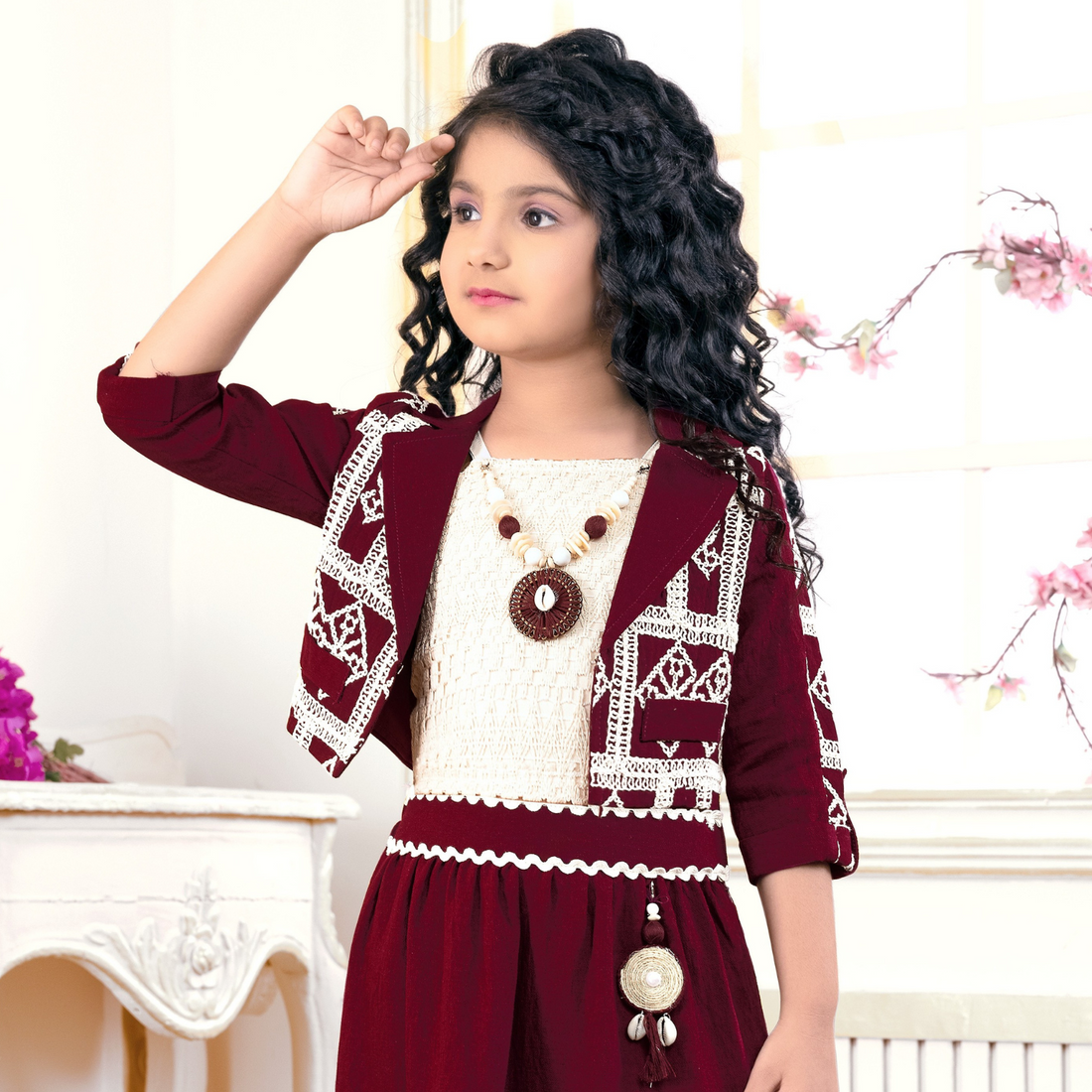 Girls Long Skirt With Jacket