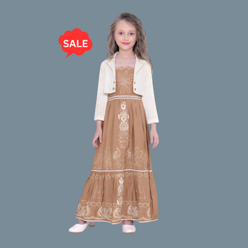 Girls Stylish Frock With Overcoat (Extra 10% OFF @ Checkout)