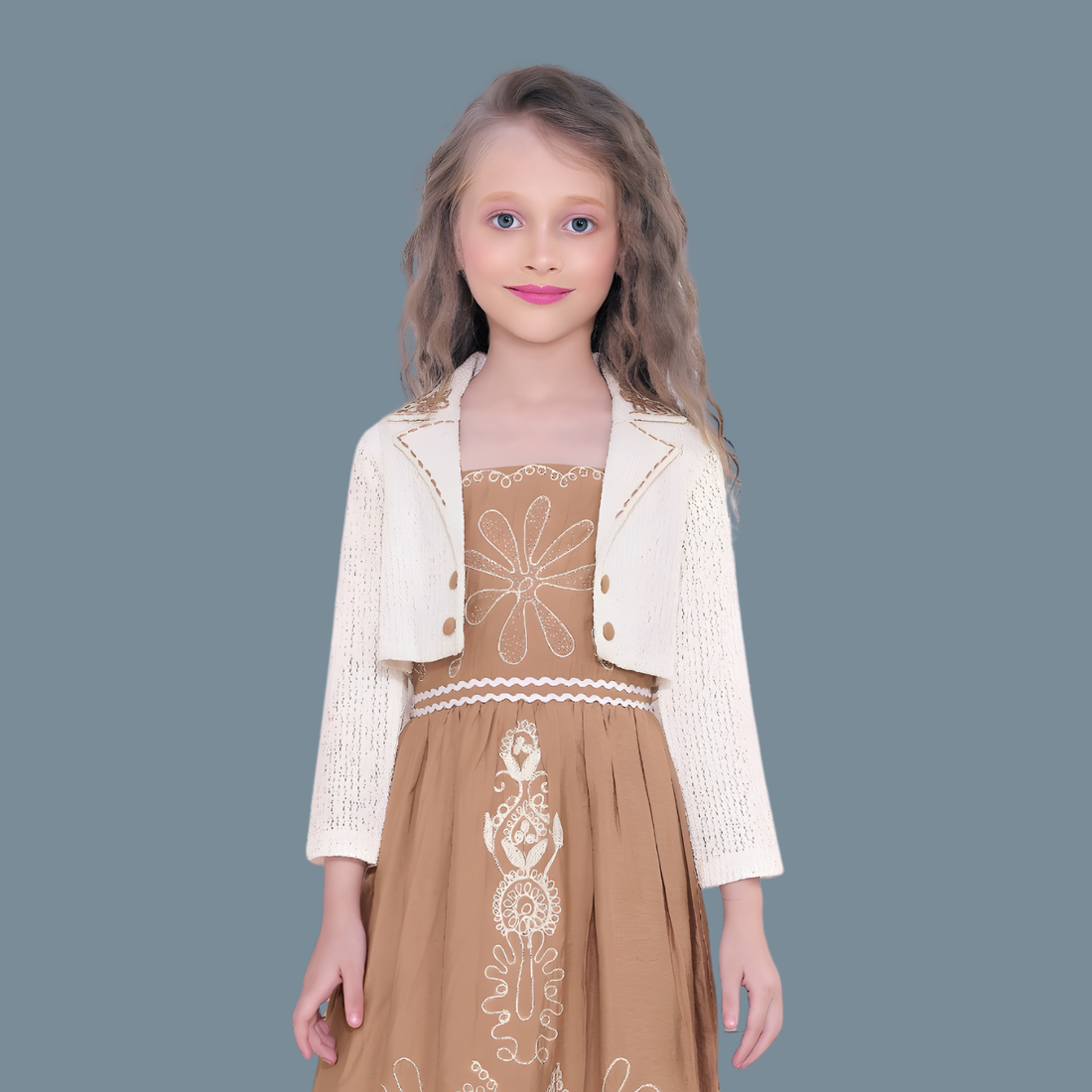Girls Stylish Frock With Overcoat (Extra 10% OFF @ Checkout)
