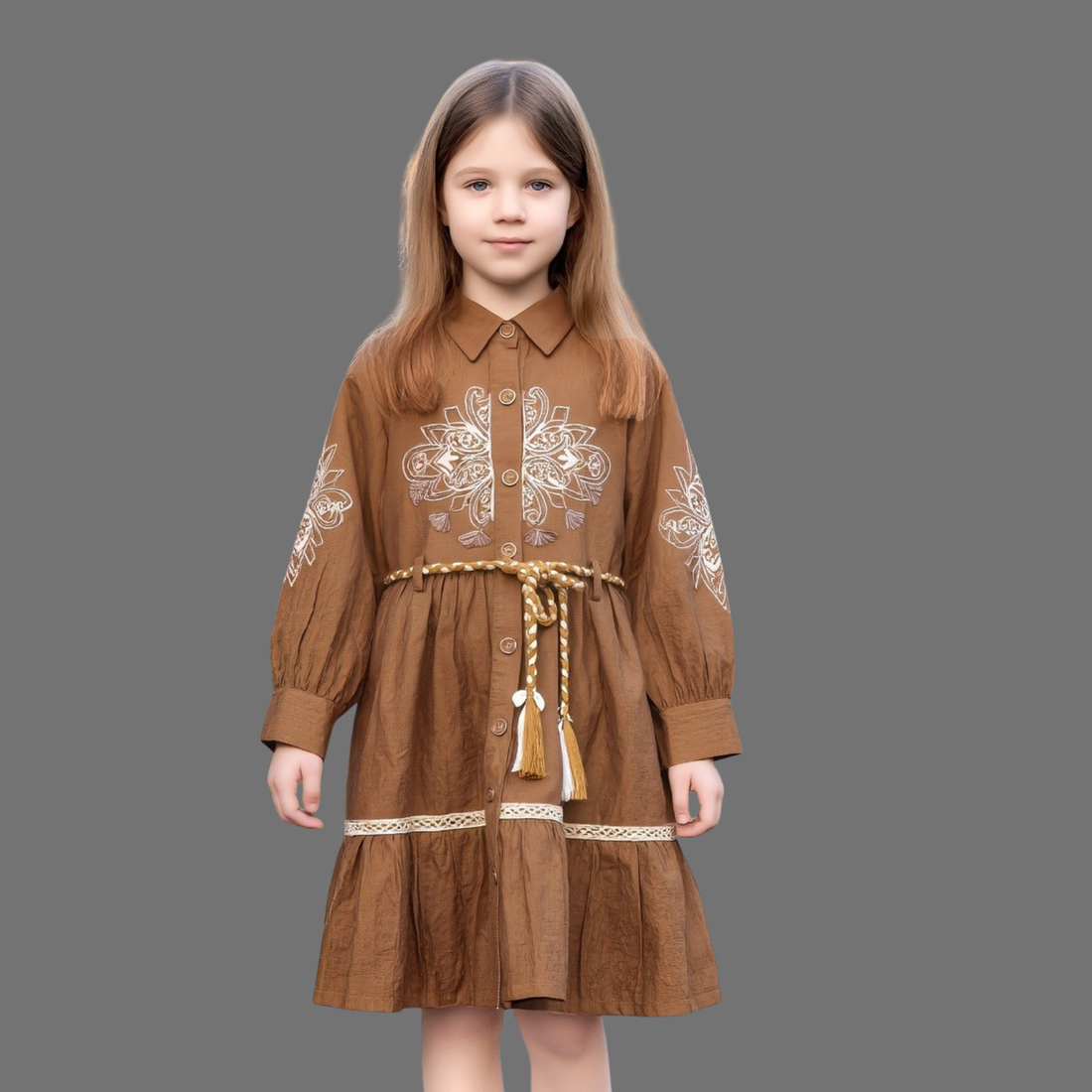 Girls Western Knee Length Party Frock