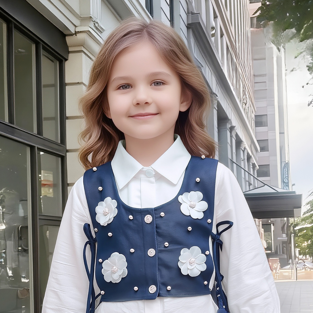 Girls Stylish Denim Jacket Pant Set