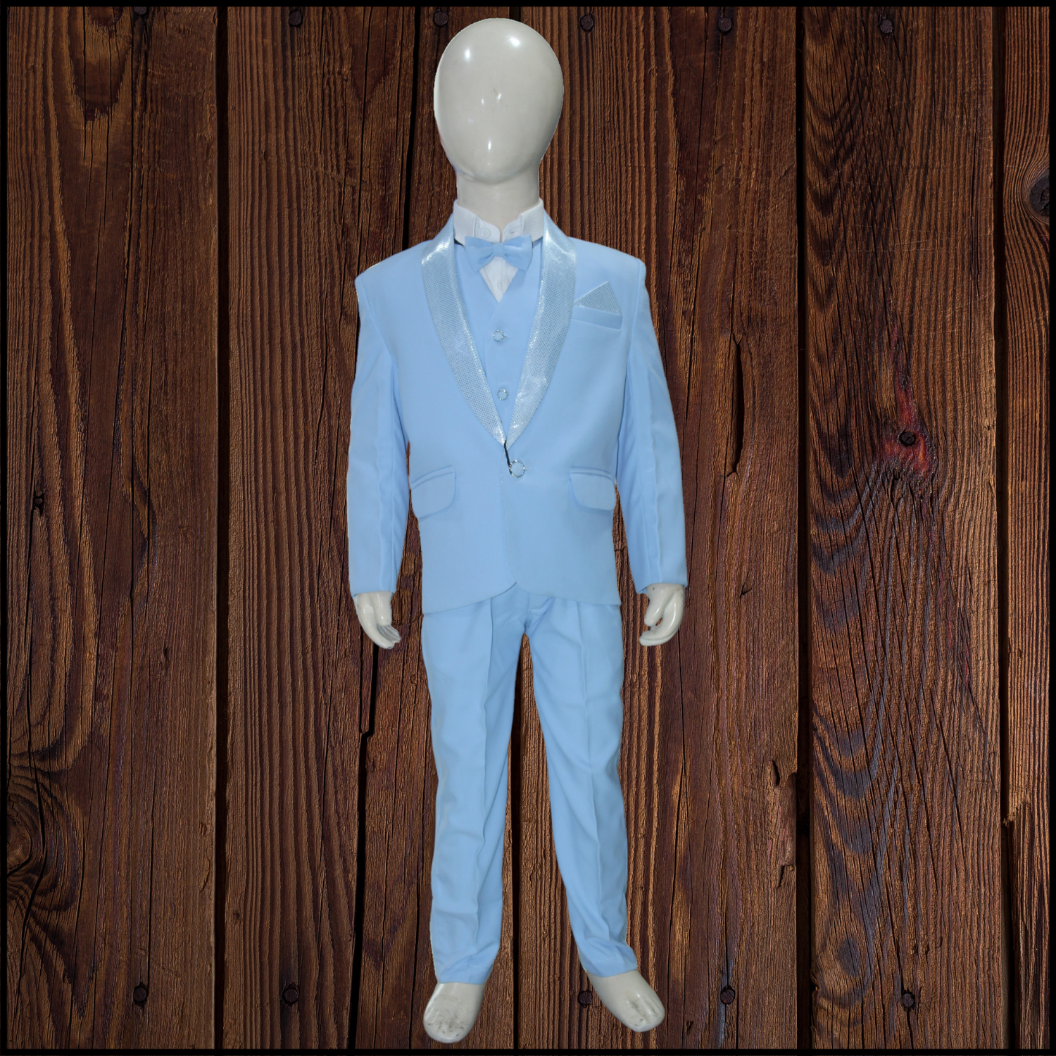 Light Blue Suit With White Shirt For Boys