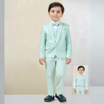 Boys Green Party Coat Suit Wear