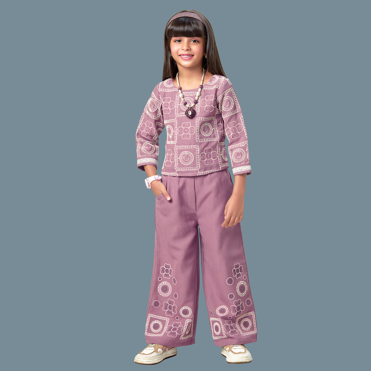 Girls Stylish Western Palazzo Set