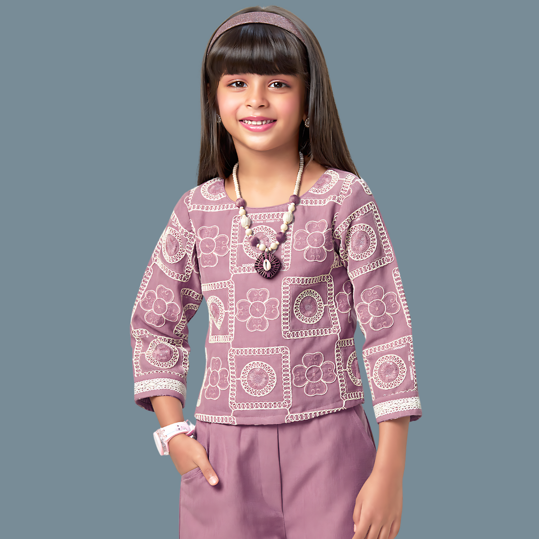 Girls Stylish Western Palazzo Set