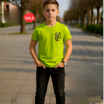 Boys Green Round Neck T-Shirt  (Extra 10% OFF @ Checkout)