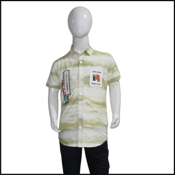 green cotton printed shirt