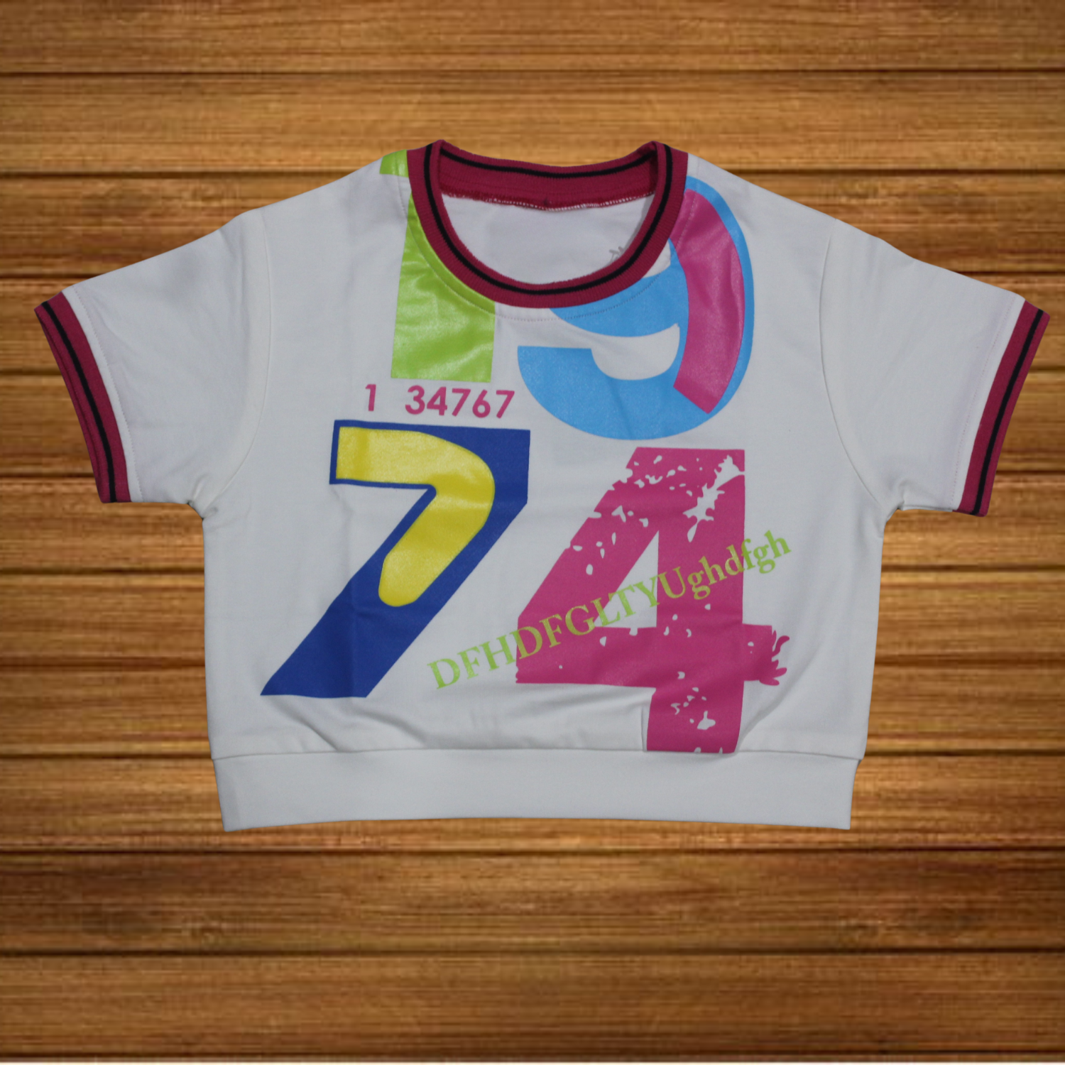 Cotton Knit Half Sleeves Print Top