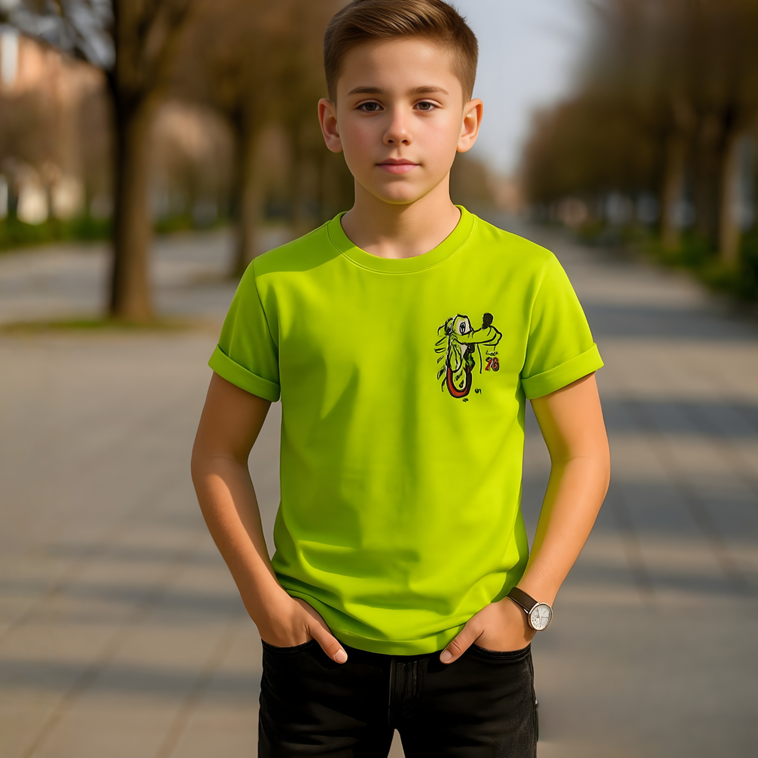 Boys Green Round Neck T-Shirt  (Extra 10% OFF @ Checkout)