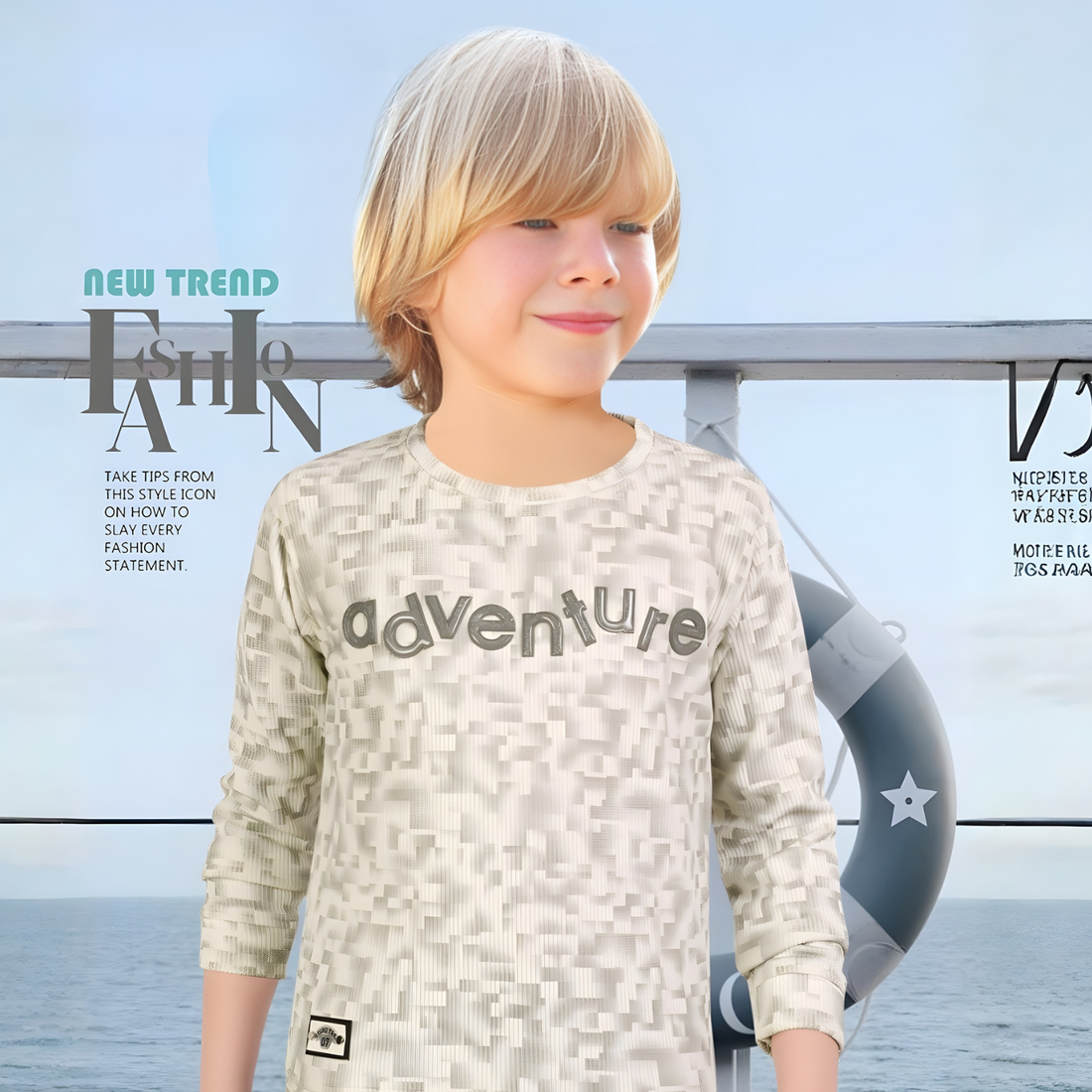Boys Stylish Cotton Full Sleeve Round Neck T-shirt