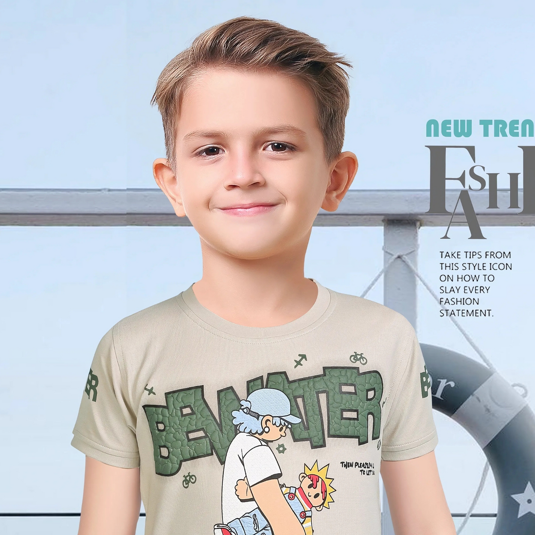 Silver Kraft Boys Cotton T-shirt