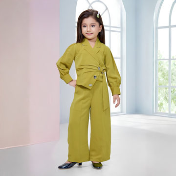 Stylish Mustard Pant Set For Girls