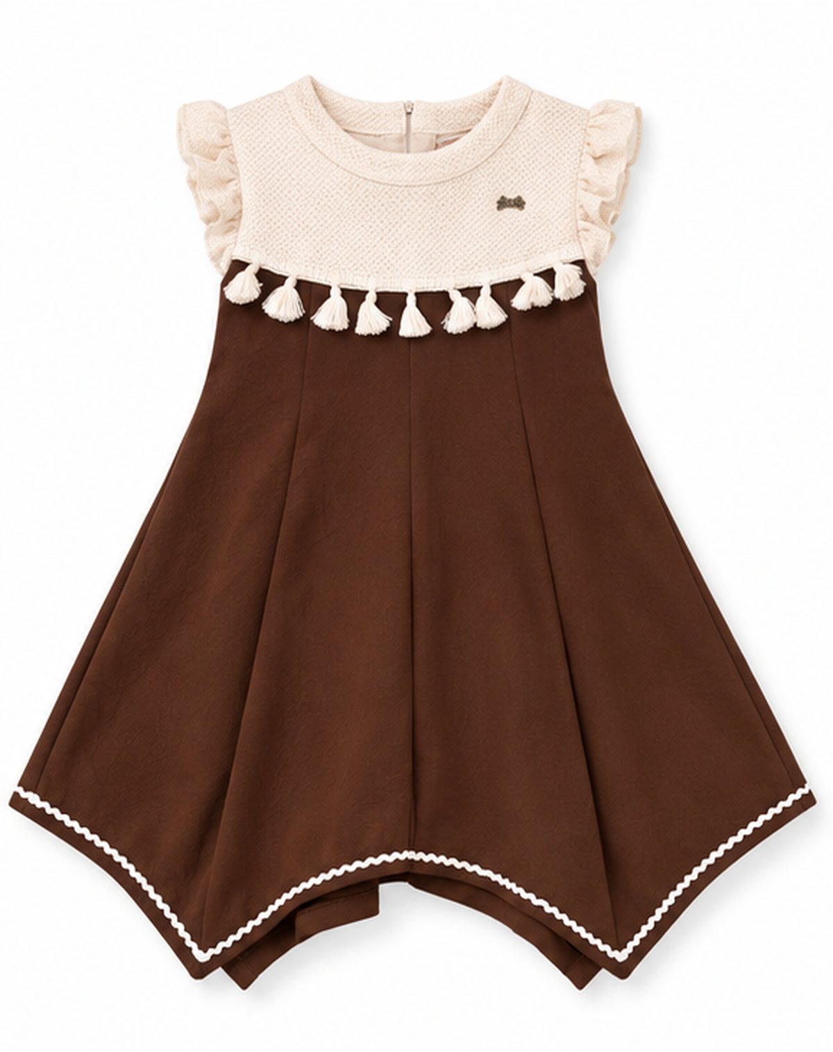 Girls brown A-line dress full product view