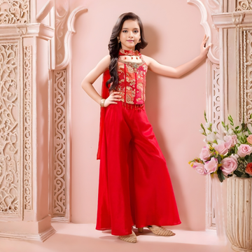 New Trendy Stylish Top Palazzo Dupatta Set