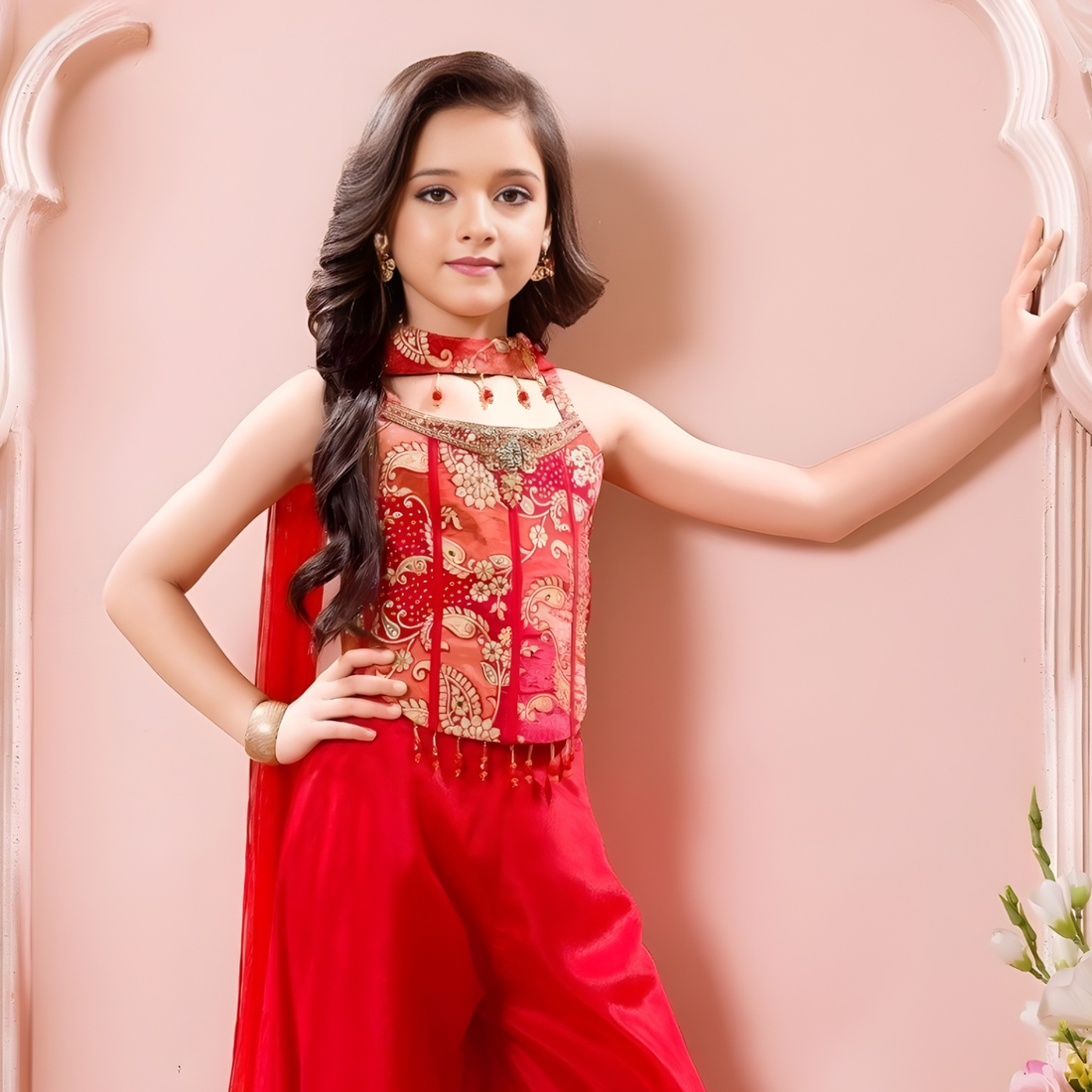 New Trendy Stylish Top Palazzo Dupatta Set