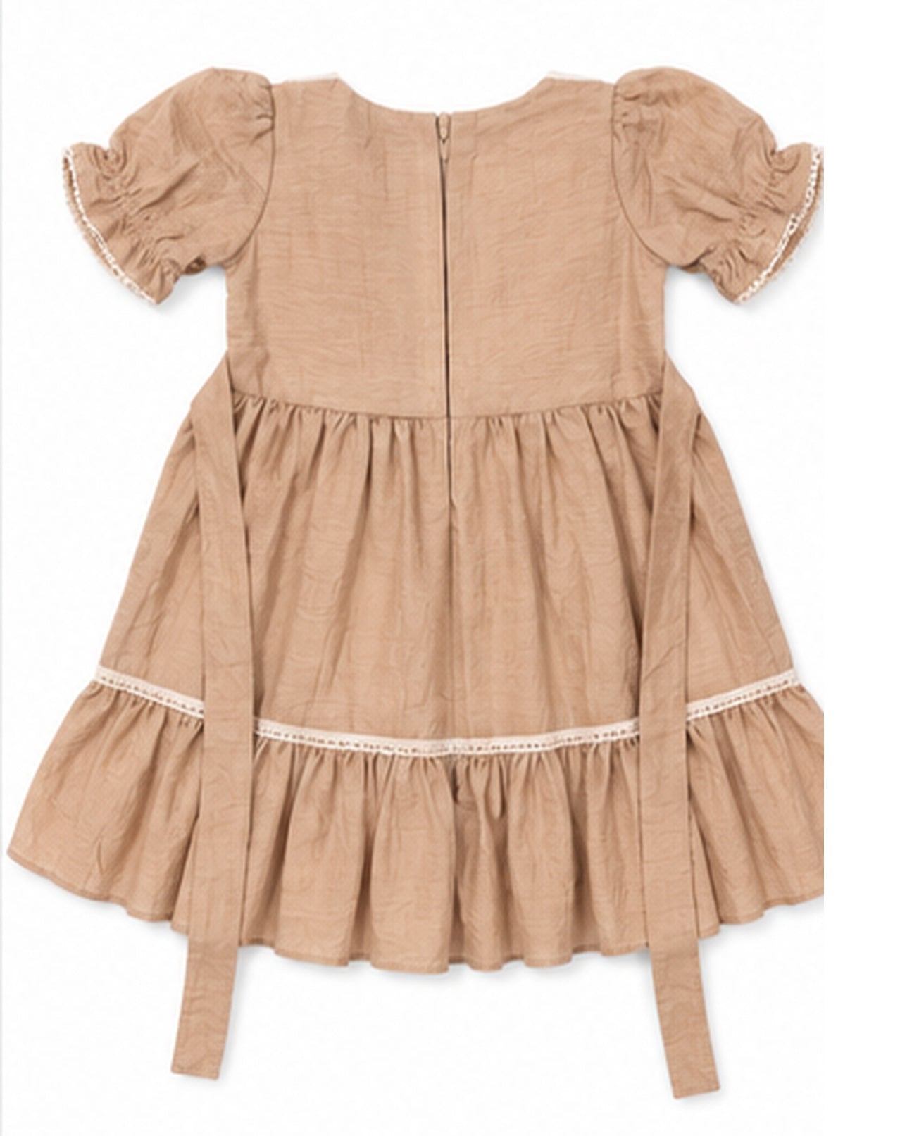 Back view of girls fawn frock
