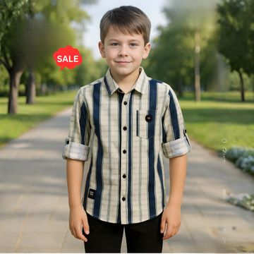 Boys Full Sleeve Striped Shirt (Extra 10% OFF @ Checkout)