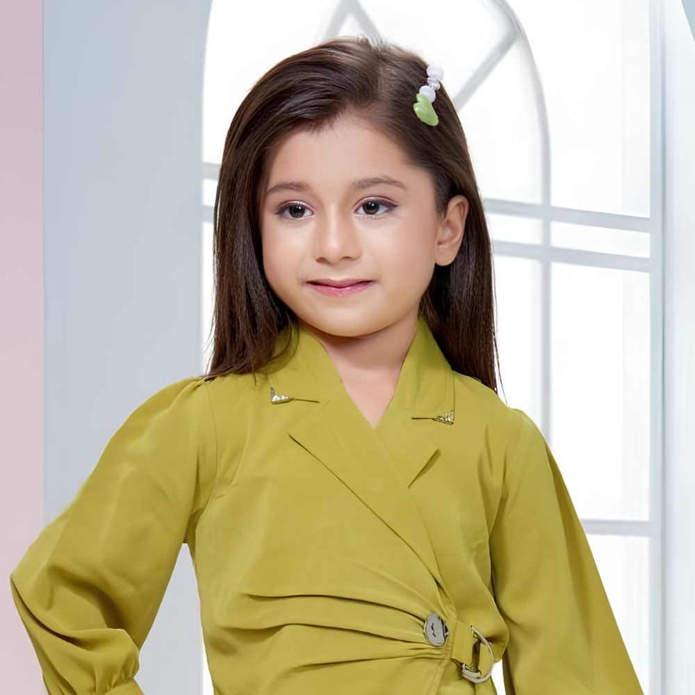 Stylish Mustard Pant Set For Girls