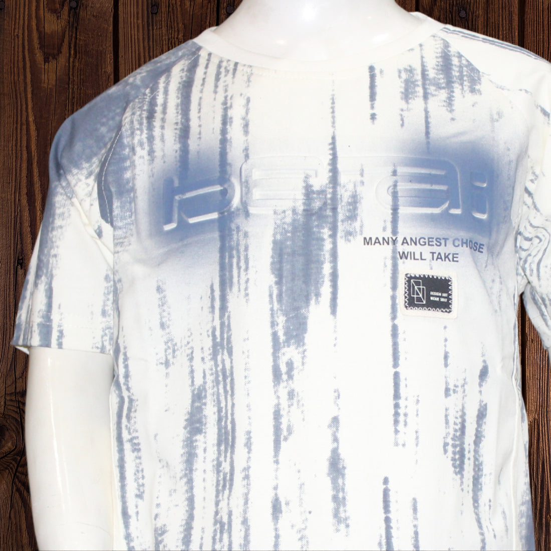 Sky Blue Texture Cotton T-Shirt