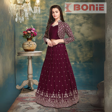 Elegant georgette maroon lehenga choli