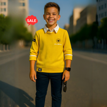 Boys Yellow Polo Collar T-shirt  (Extra 10% OFF @ Checkout)