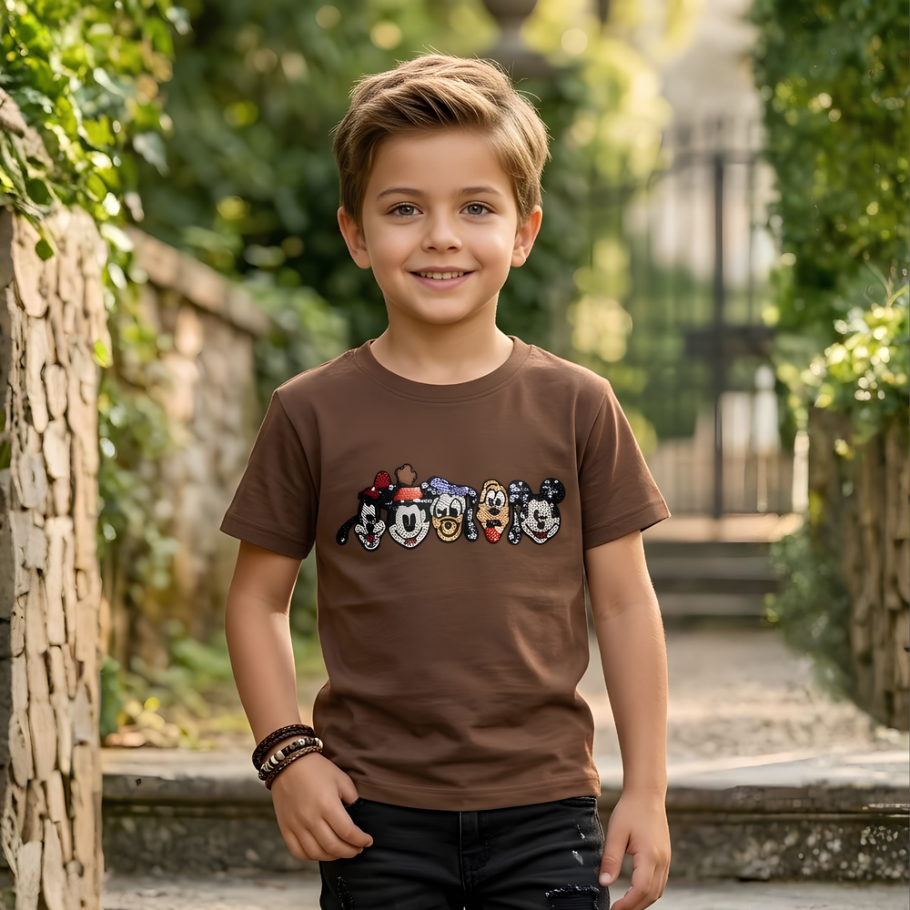 Stylish Kids Coffee T-shirt Slim Fit Everyday Comfort