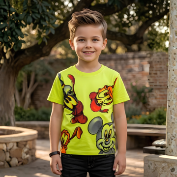 Graphic Print Cotton Round Neck Boys T-Shirt