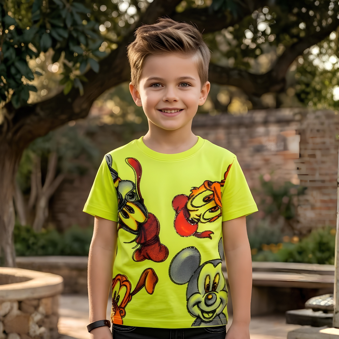 Graphic Print Cotton Round Neck Boys T-Shirt