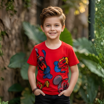 Graphic Print Cotton Round Neck Boys T-Shirt