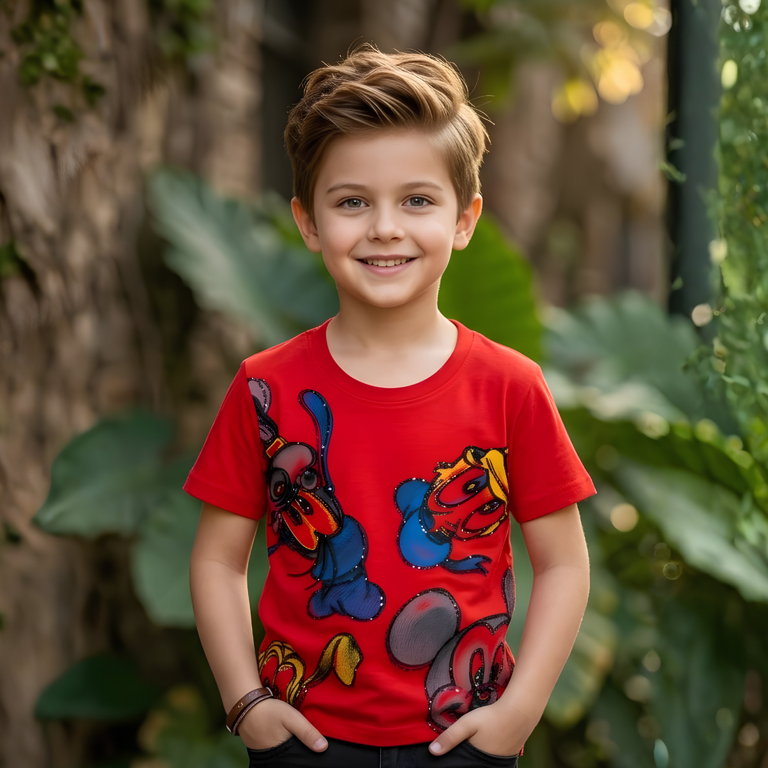 Graphic Print Cotton Round Neck Boys T-Shirt