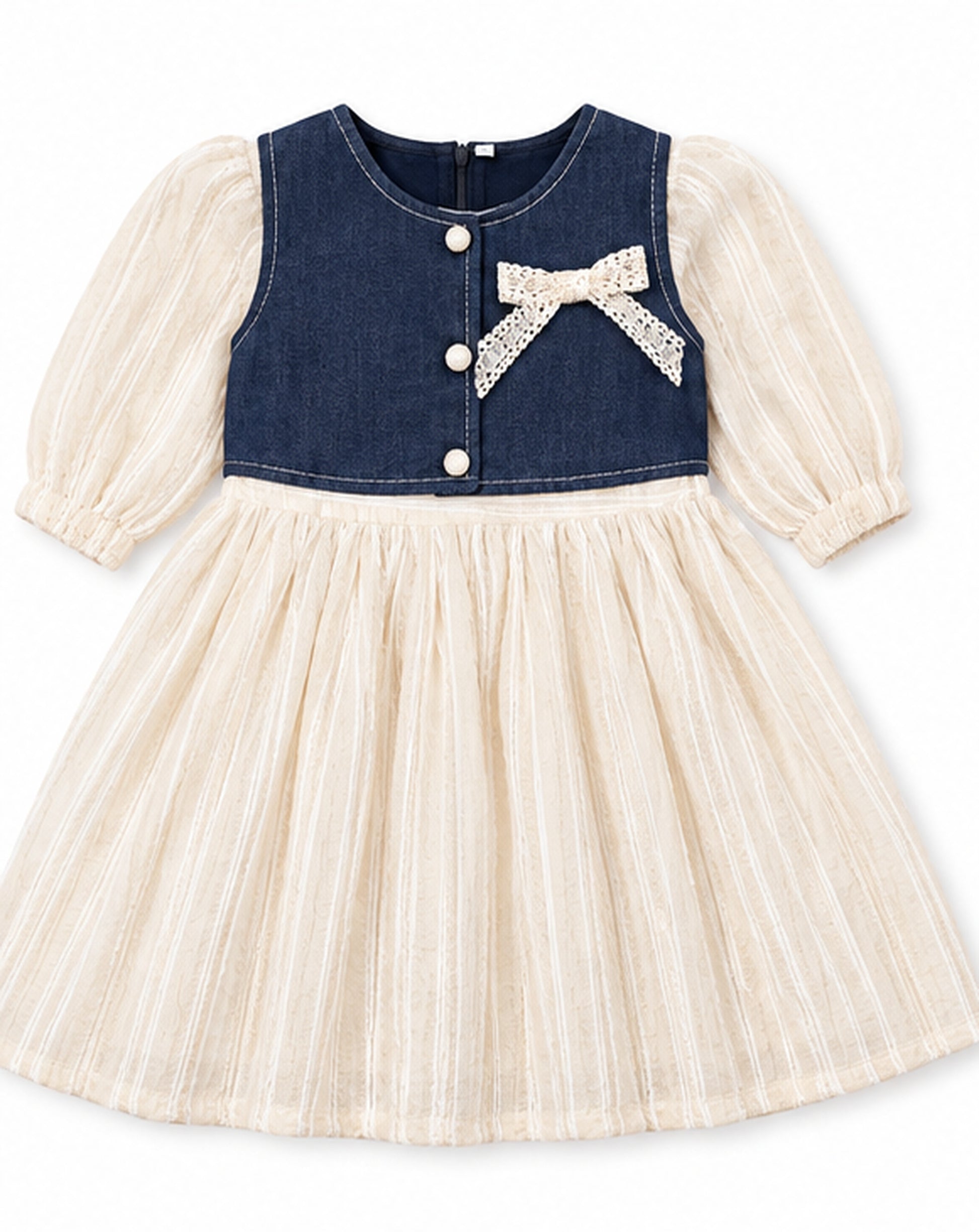 Main view of girls blue party wear dress