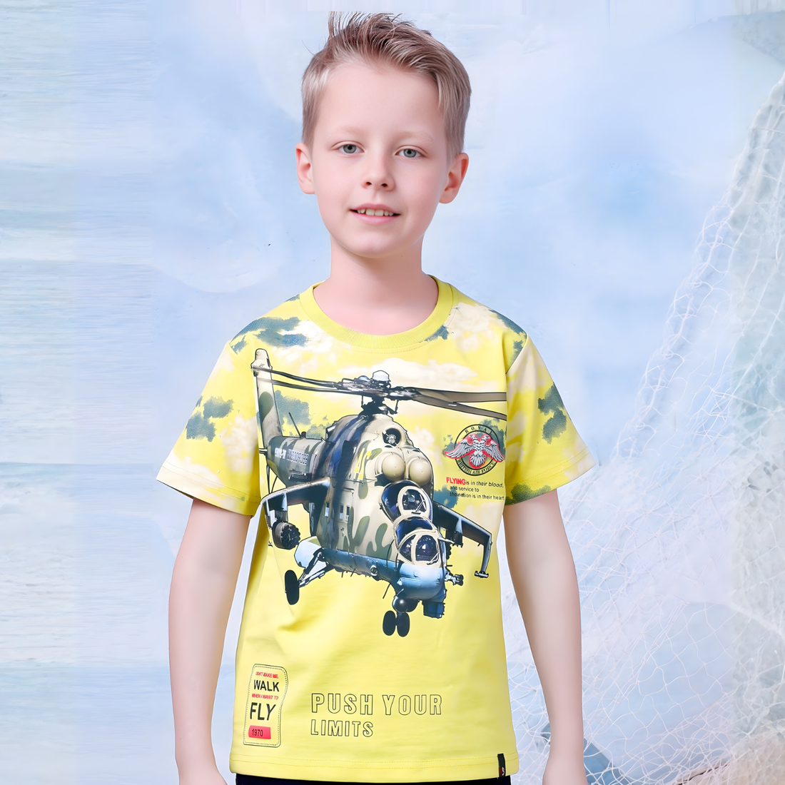 Boys Yellow Round Neck T-Shirt