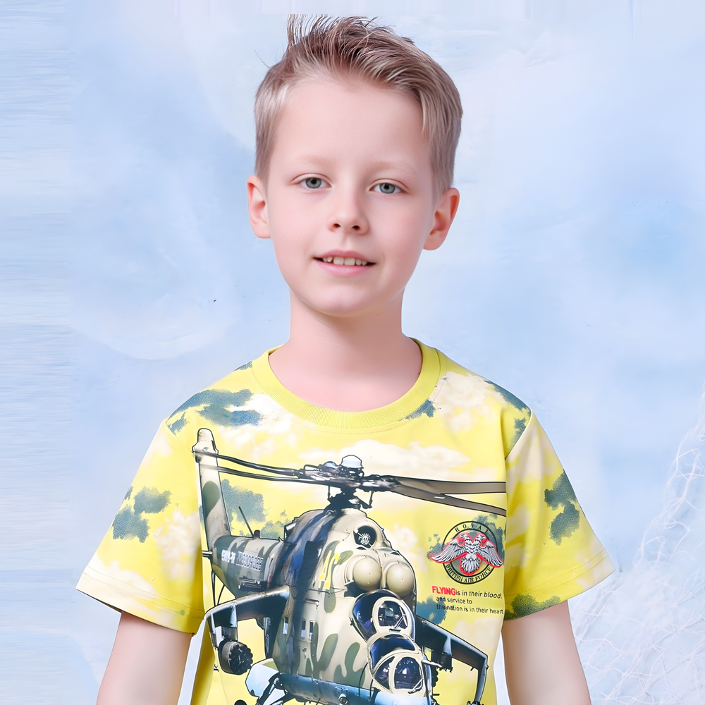 Boys Yellow Round Neck T-Shirt
