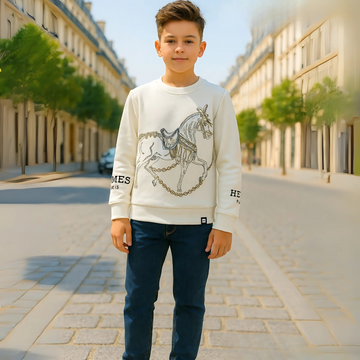 Boys White Colour T-Shirt