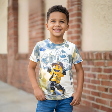 Boys Printed Round Neck Half Sleeve T-Shirt
