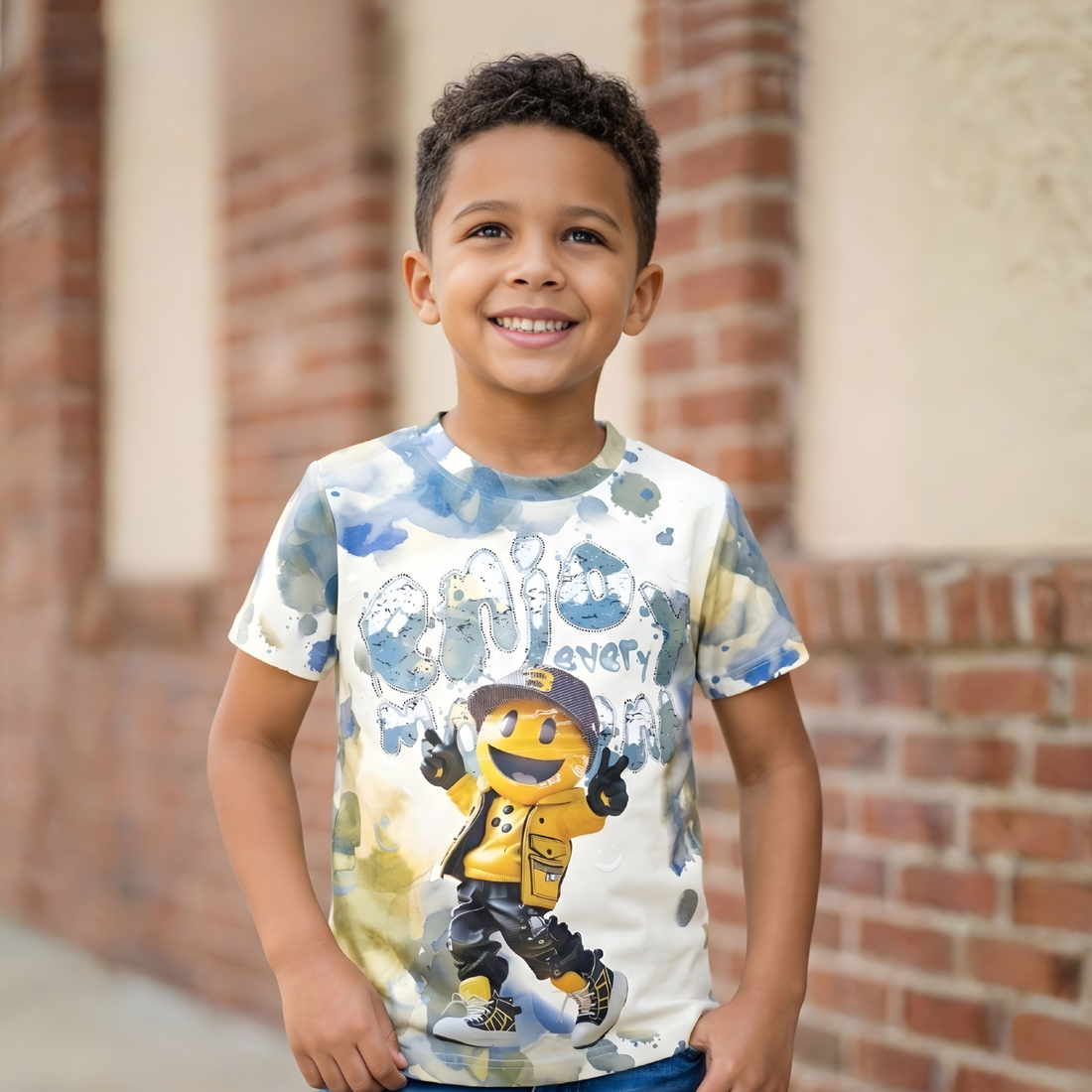 Boys Printed Round Neck Half Sleeve T-Shirt
