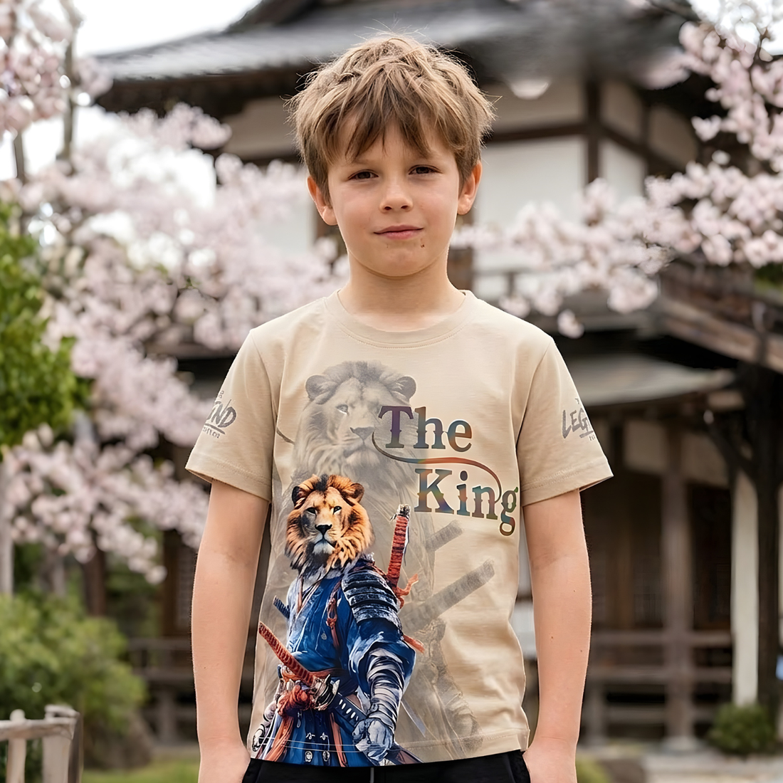 Stylish Lion Face Printed Round Neck T-Shirt