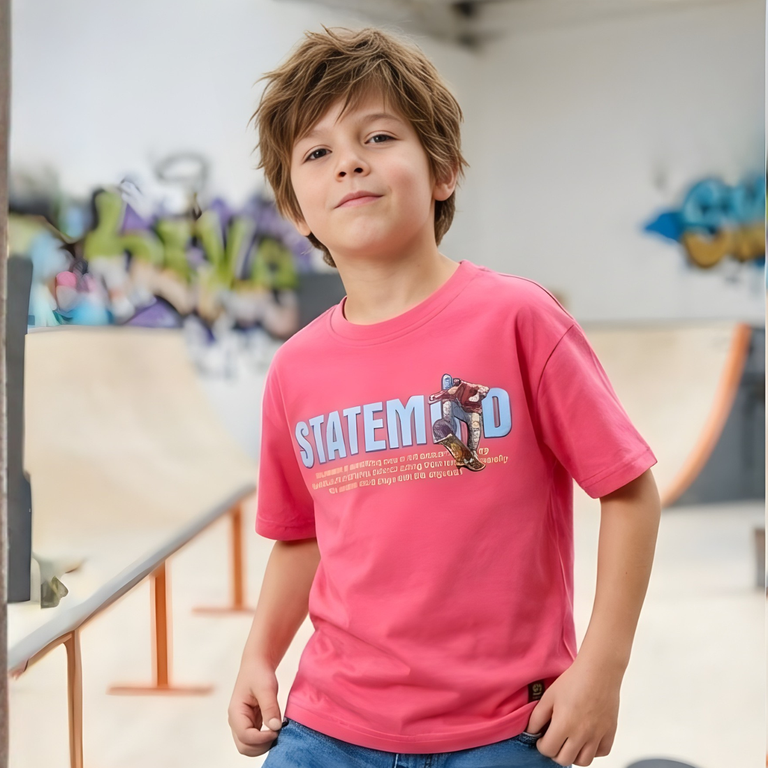 Boy's Stylish Cotton Regular Round Neck T-Shirt