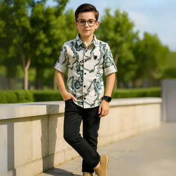 Boys Stylish Cotton Printed Shirt