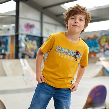 Boy's Stylish Cotton Regular Round Neck T-Shirt