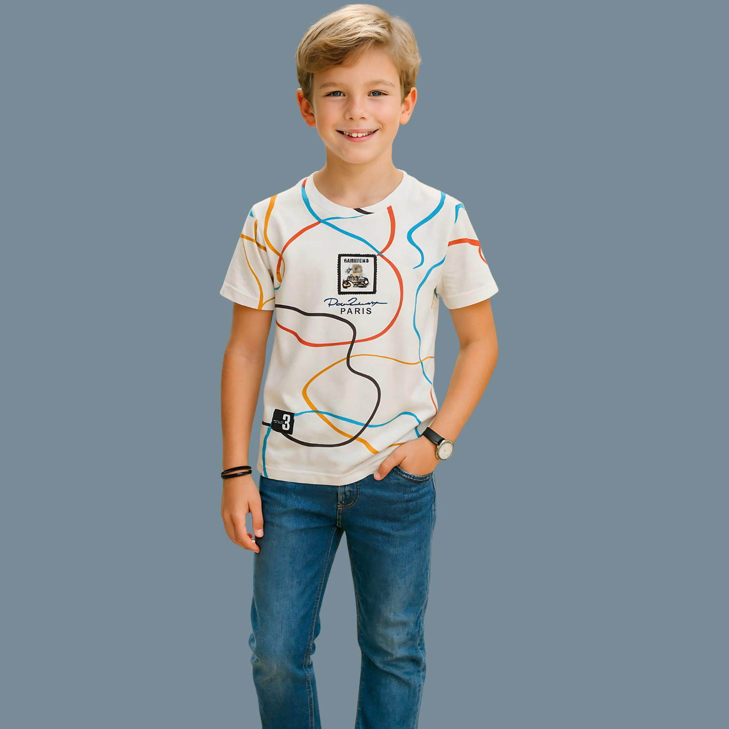Graphic Print Round-Neck T-shirt