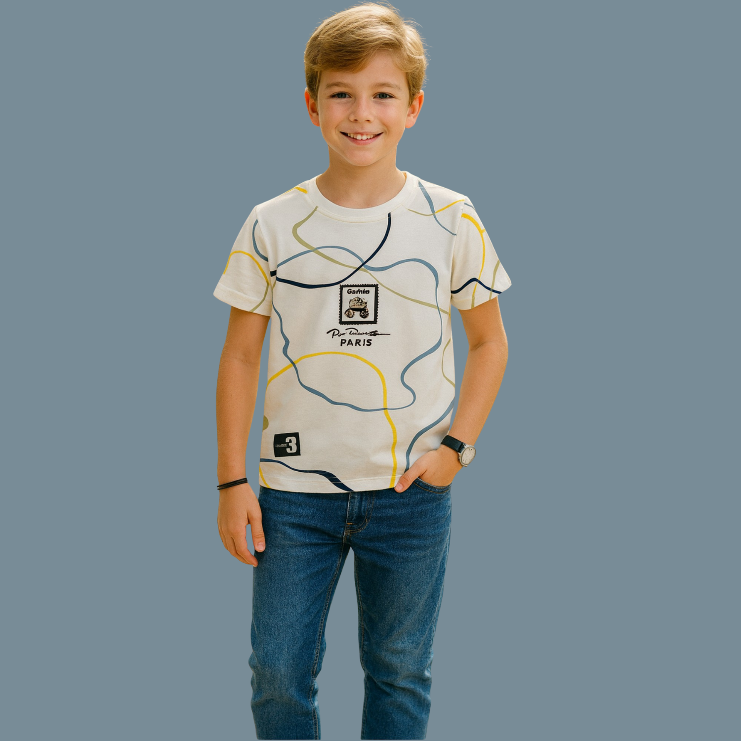 Graphic Print Round-Neck T-shirt