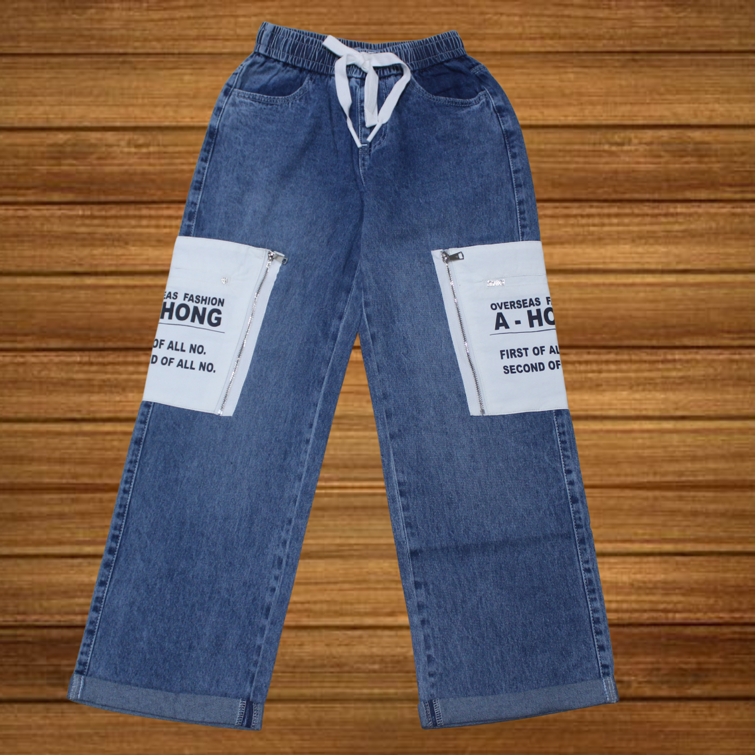 Girls  Panelled Lightly Washed Straight Fit Jeans