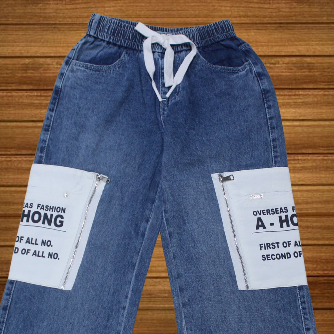 Girls  Panelled Lightly Washed Straight Fit Jeans