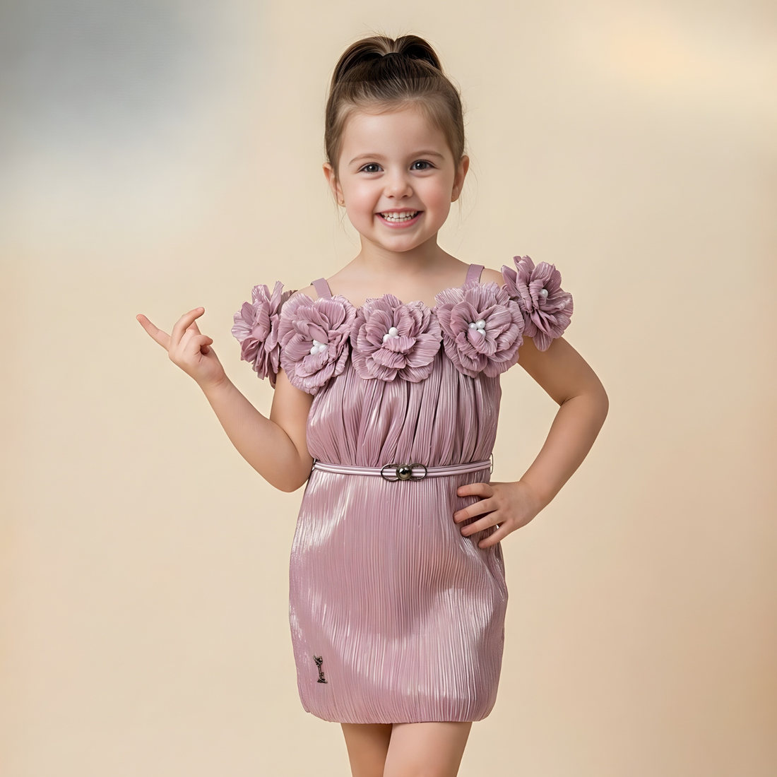 Purple Stylish Party Frock For Girls