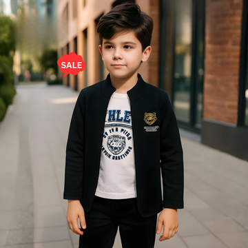 Boys Black High Neck T-Shirt (Extra 10% OFF @ Checkout)