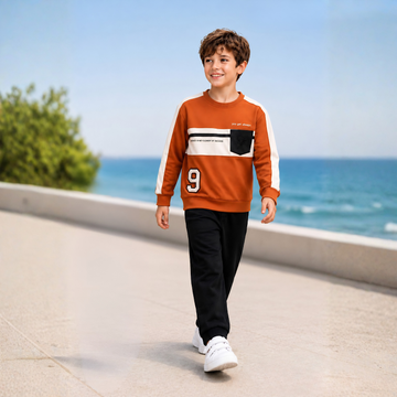 Boys Pure Cotton Round Neck Regular Fit Full Sleeves T-Shirt