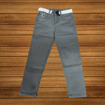 Solid Grey Denim Jeans For Boys