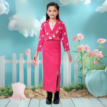 Girls Stylish Long Skirt Top with Jacket